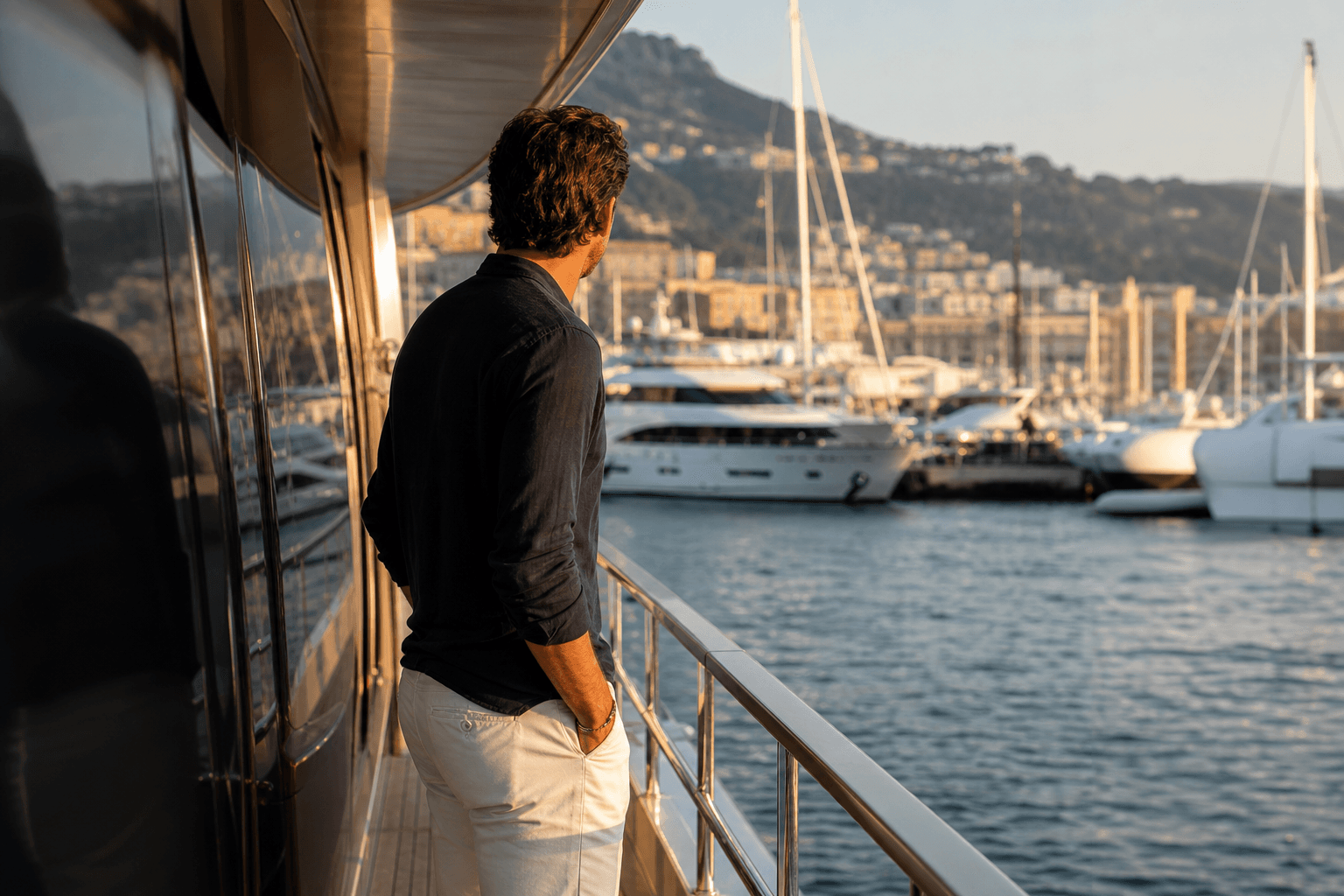 Onyx Collection founder aboard a yacht
